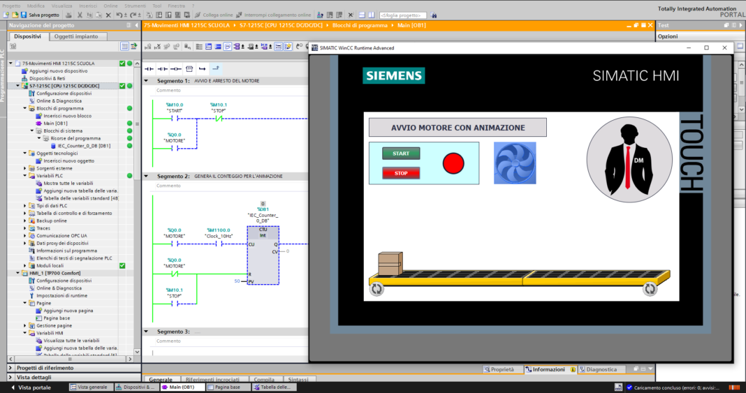 TUTORIAL ESERCIZIO - HMI1 Animazioni base con WinCC su hmi Comfort e ...